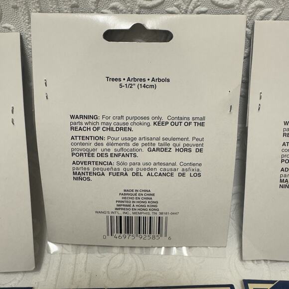 The Naturals Painted Mini Wood Christmas Tree Garland Craft *New LOT Of 7* - Picture 3 of 3